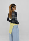 Risel striped button knit