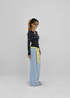 Risel striped button knit