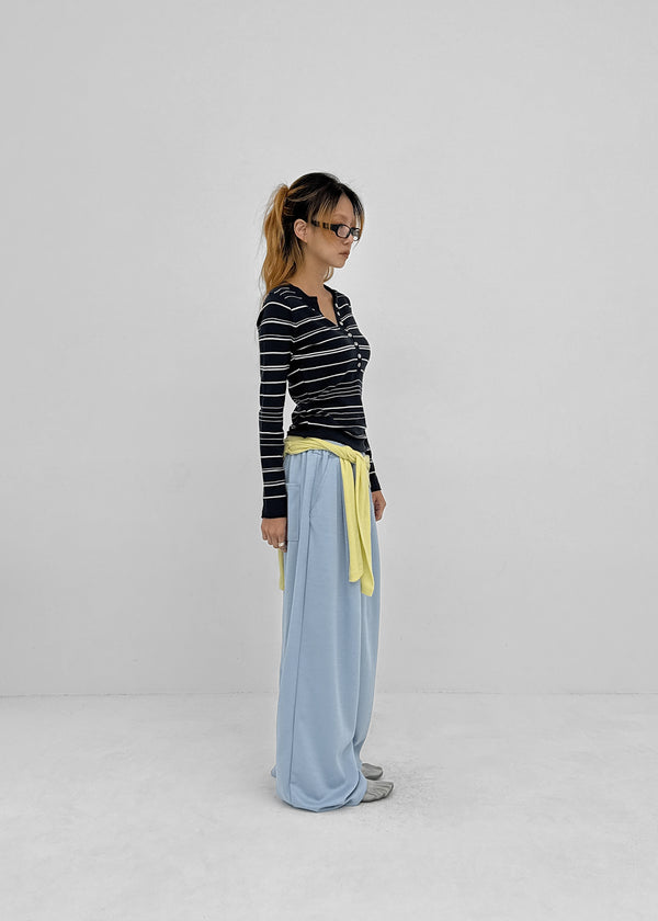 Risel striped button knit