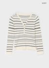 Risel striped button knit