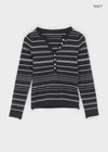 Risel striped button knit