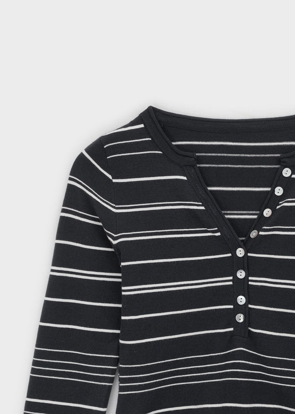 Risel striped button knit