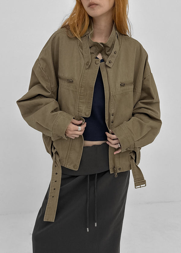 Equinox High-Neck Washed Cotton Jumper