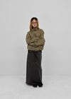Yilding banding diagonal folding long skirt