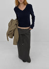 Relucton V-neck long-sleeve tee