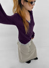 Scratch V-neck collar wool knit