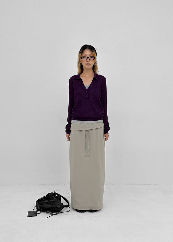 Scratch V-neck collar wool knit