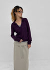 Scratch V-neck collar wool knit