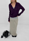 Scratch V-neck collar wool knit