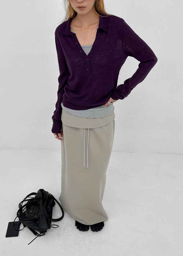 Scratch V-neck collar wool knit