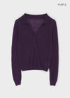 Scratch V-neck collar wool knit
