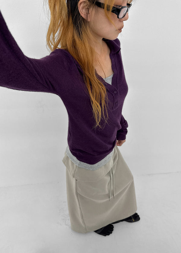 Yilding banding diagonal folding long skirt