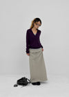 Yilding banding diagonal folding long skirt