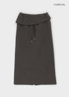 Yilding banding diagonal folding long skirt
