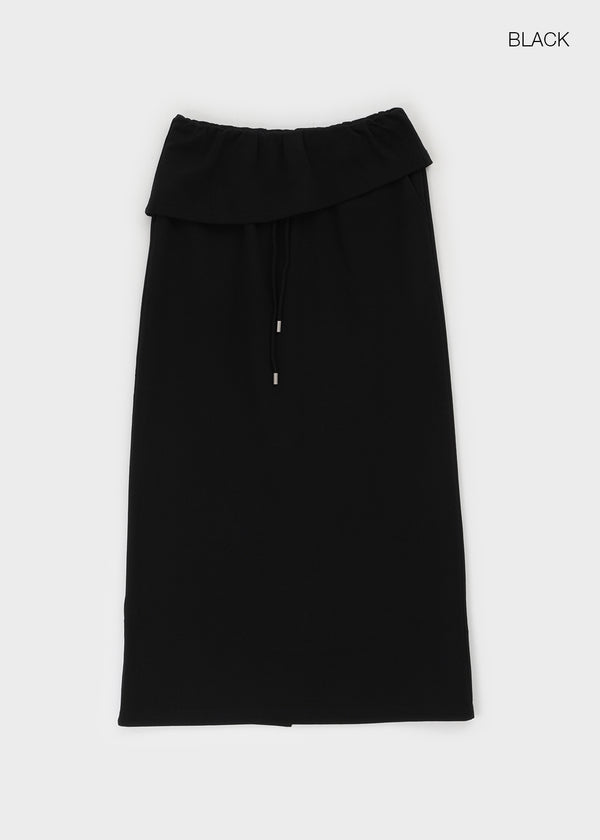 Yilding banding diagonal folding long skirt