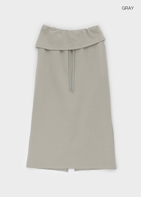 Yilding banding diagonal folding long skirt