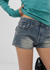 [MADE] Renel Stitch Low-Waist Denim Shorts