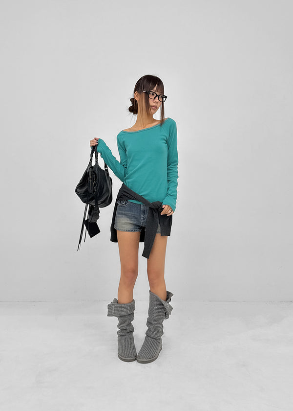 [MADE] Renel Stitch Low-Waist Denim Shorts