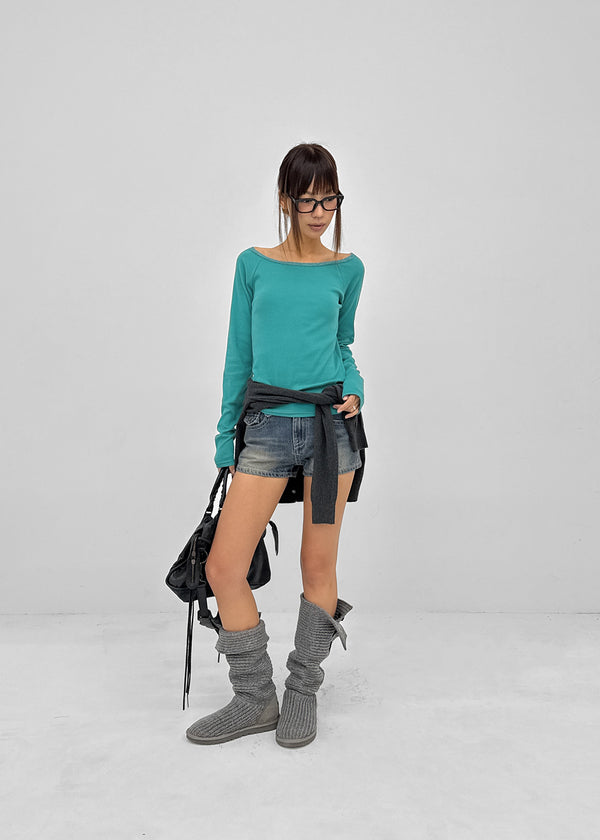 [MADE] Renel Stitch Low-Waist Denim Shorts