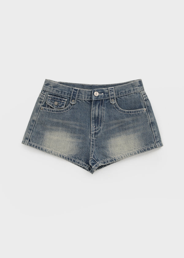 [MADE] Renel Stitch Low-Waist Denim Shorts
