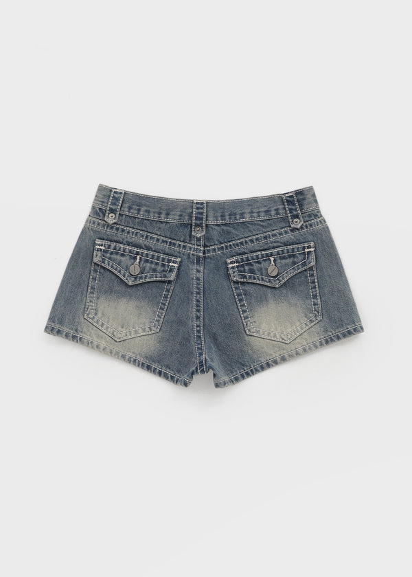 [MADE] Renel Stitch Low-Waist Denim Shorts