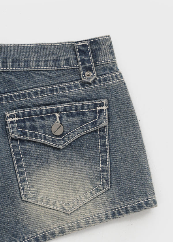 [MADE] Renel Stitch Low-Waist Denim Shorts
