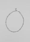 Langfue layered silver anklet