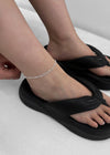 Langfue layered silver anklet