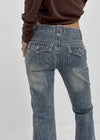 [MADE] Renel Stitch Low-Waist Bootcut Denim Pants
