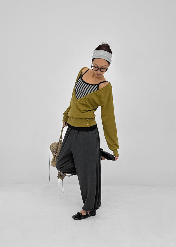 Anna Deep V-Neck Sweatshirt