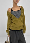 Anna Deep V-Neck Sweatshirt