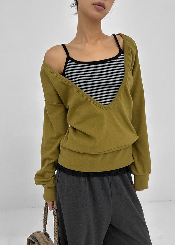 Anna Deep V-Neck Sweatshirt