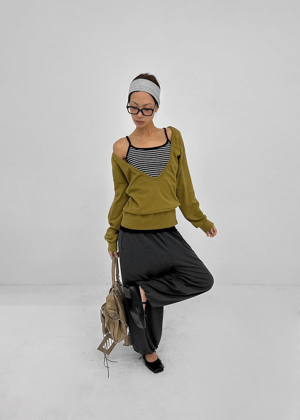 Anna Deep V-Neck Sweatshirt