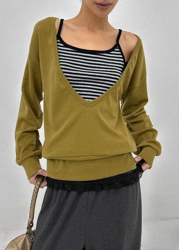 Luna Stripe Lace Sleeveless