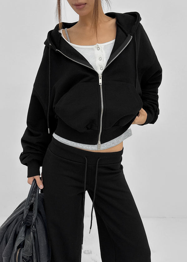 [MADE] Bennoir Semi-Crop Zip-Up Hoodie