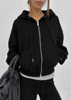 [MADE] Bennoir Semi-Crop Zip-Up Hoodie