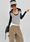 Turtle collar raglan long-sleeve shirt