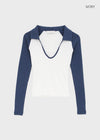Turtle collar raglan long-sleeve shirt
