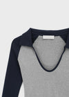 Turtle collar raglan long-sleeve shirt