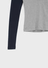 Turtle collar raglan long-sleeve shirt