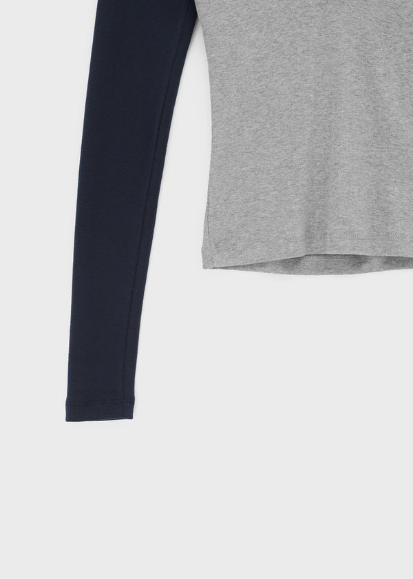 Turtle collar raglan long-sleeve shirt