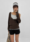 Anna Deep V-Neck Sweatshirt