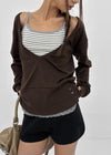 Anna Deep V-Neck Sweatshirt