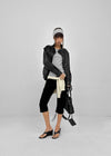 Rover high-neck leather jumper