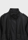 Rover high-neck leather jumper