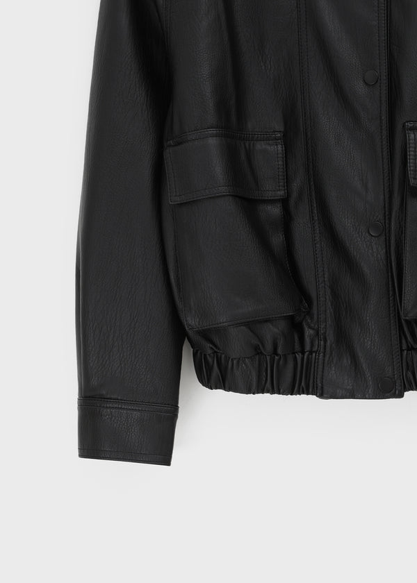 Rover high-neck leather jumper
