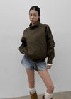 Macabre high-neck cotton jumper