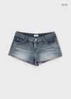 Sollem Low-Waist Cut Denim Shorts