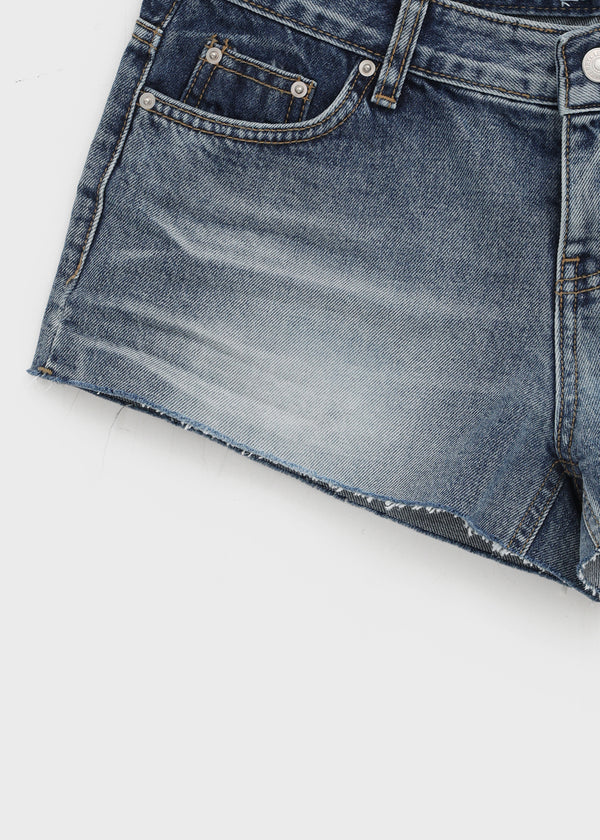 Sollem Low-Waist Cut Denim Shorts