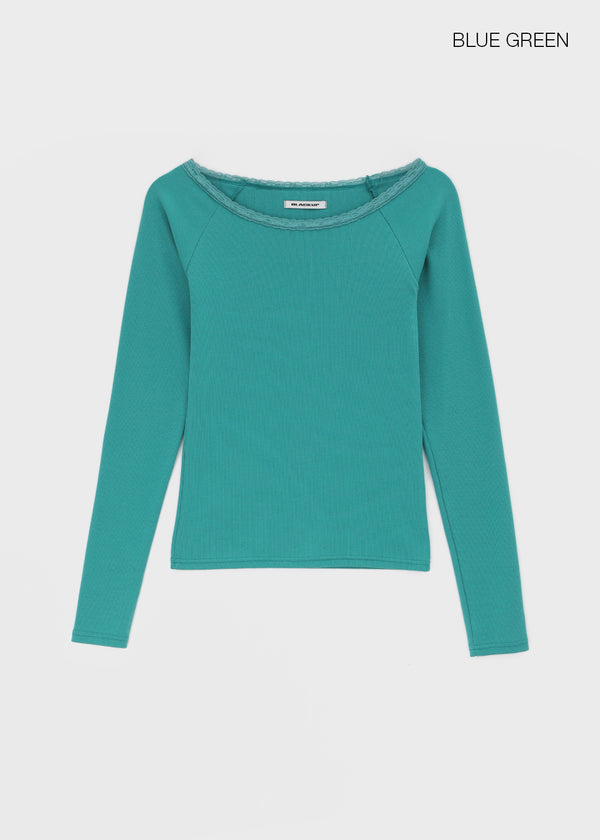 [MADE] Mnen Lace Boat Neck Long Sleeve Tee